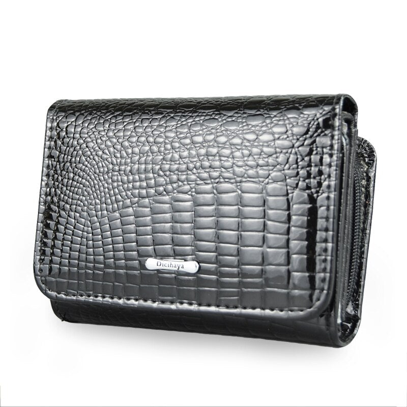 DICIHAYA Short Wallet Women Coin Wallets Red Coin Purse Genuine Leather Lady Zipper Design With Coin Purse Pockets Small Wallet