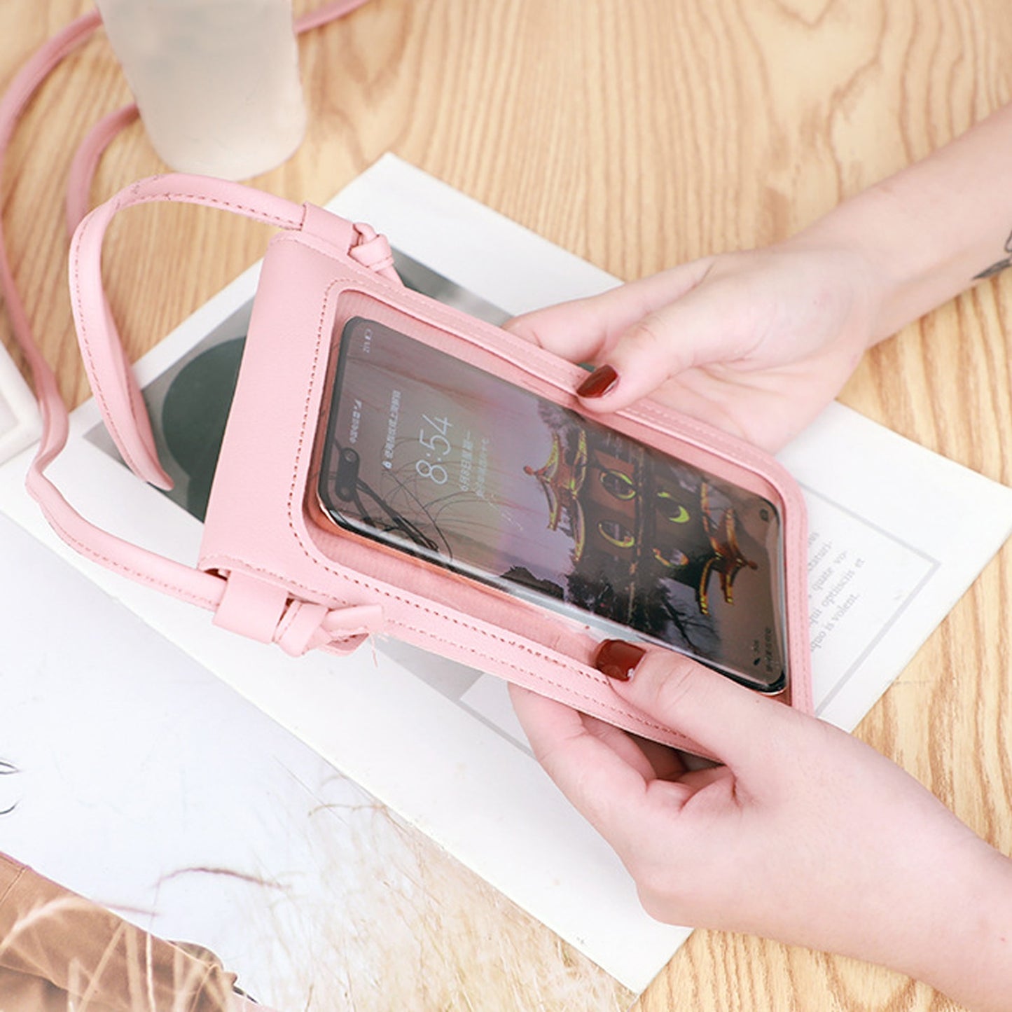 Touch Screen Cell Phone Purse Smartphone Wallet Leather Shoulder Strap Handbag Women Bag For Iphone Wallet Shoulder Bags