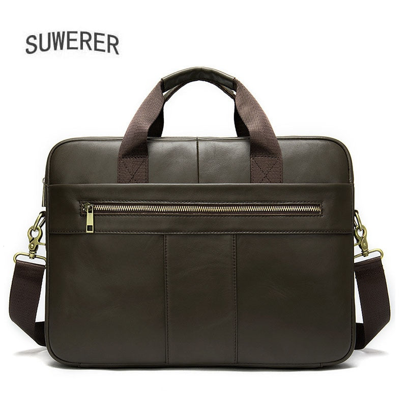 Genuine Leather business briefcase single shoulder crossbody bags men's bag simple large-capacity portable briefcase