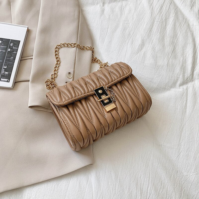 retro chain handbag new fashion high quality PU soft leather women's designer shoulder messenger bag