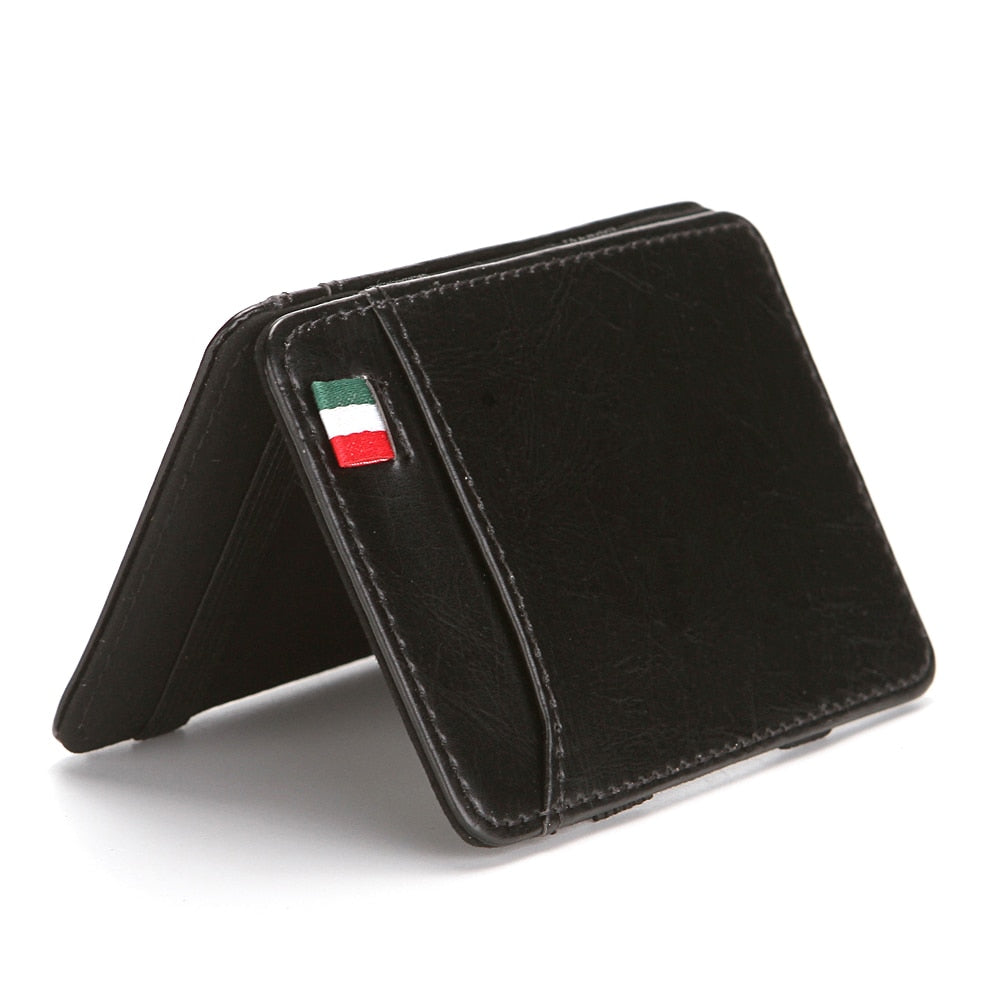 CUIKCA Magic Wallet Thread Unisex Wallet Purse Magic Money Clip Elastic Band Slim Leather Wallet Business ID Credit Card Case