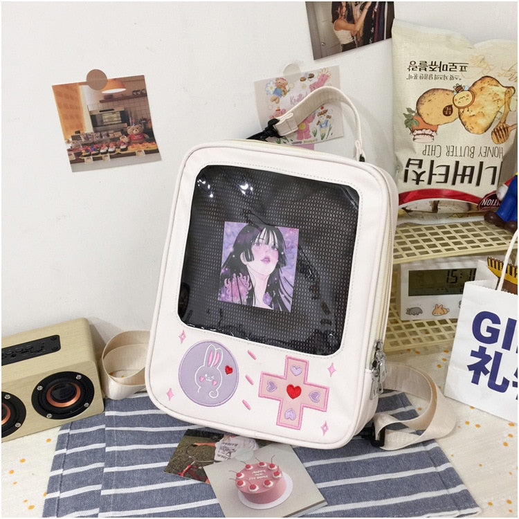 Cute Clear Kawaii Ita Bag Backpack Game Machine Style Transparent Rucksack Ita Shoulder Bag Bunny Girls Lolita Backpack H225