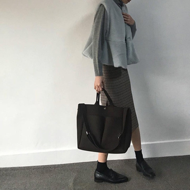 new Pu Leather laptop Bag Simple Handbags Famous Brands Women Shoulder Bag Casual Big Tote Vintage Ladies Crossbody Bags