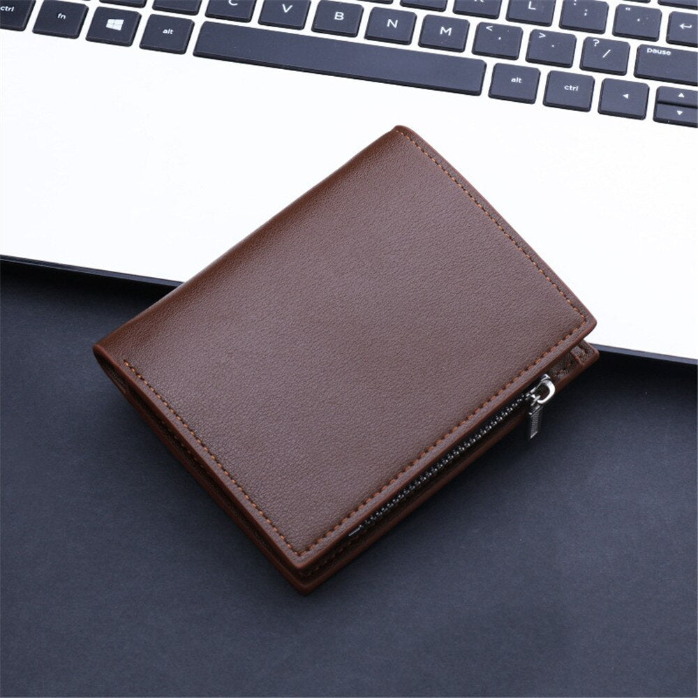 Fashion Casual Short Men Wallet Casual Travel Portable Male Credit Card Holder Coin Purse Lightweight PU Popular Simple Wallets