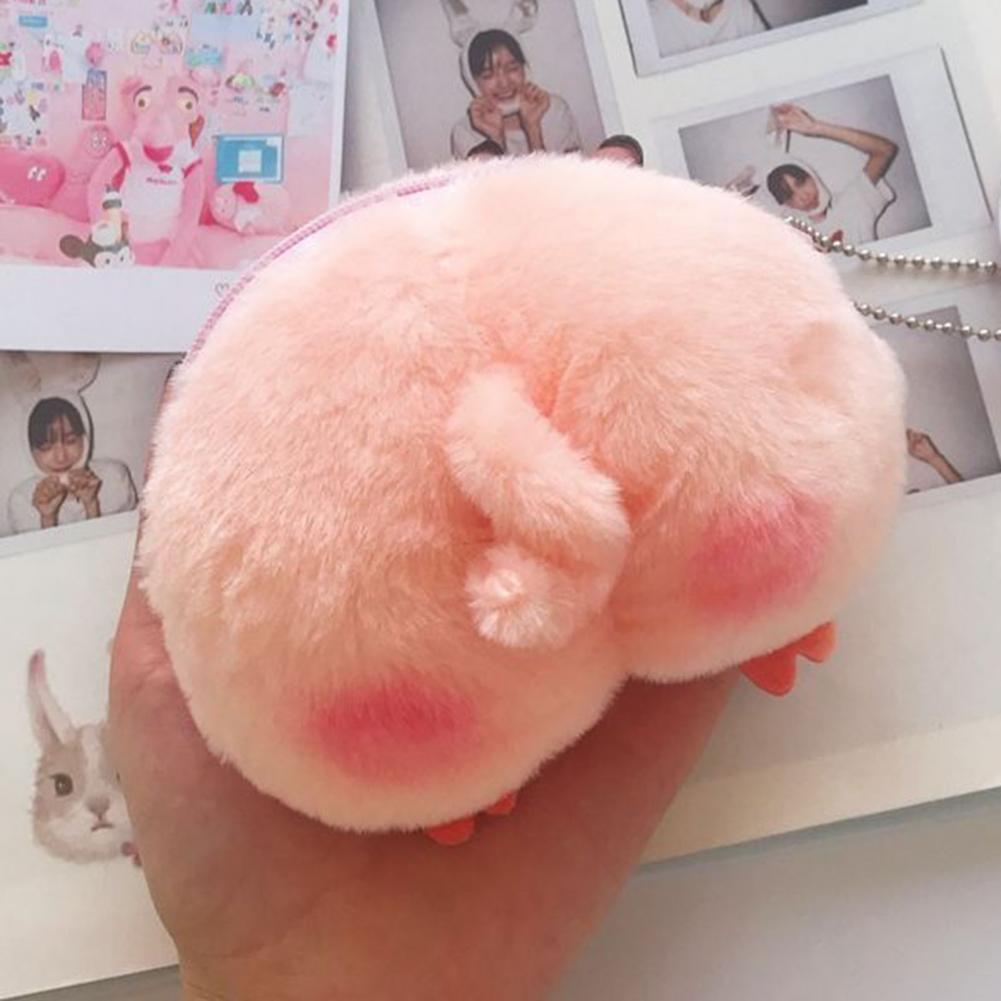 1Pcs Cartoon Mini Pig Nostril Pig Plush Butt Coin Purse Plush Toy Lovely Student Stuffed Animals Hand Bag Keychain Bags for Gift
