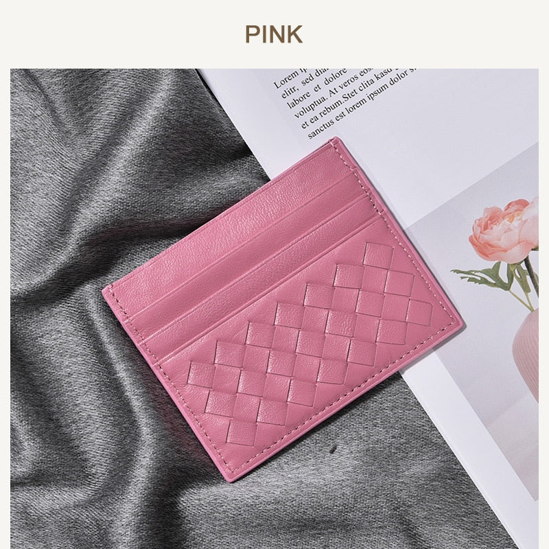 100% Leather Credit Card Men's Ultra-Thin Brand Business Card Multiple Card Slots Anti-Degaussing Simple fashion Women Card bag
