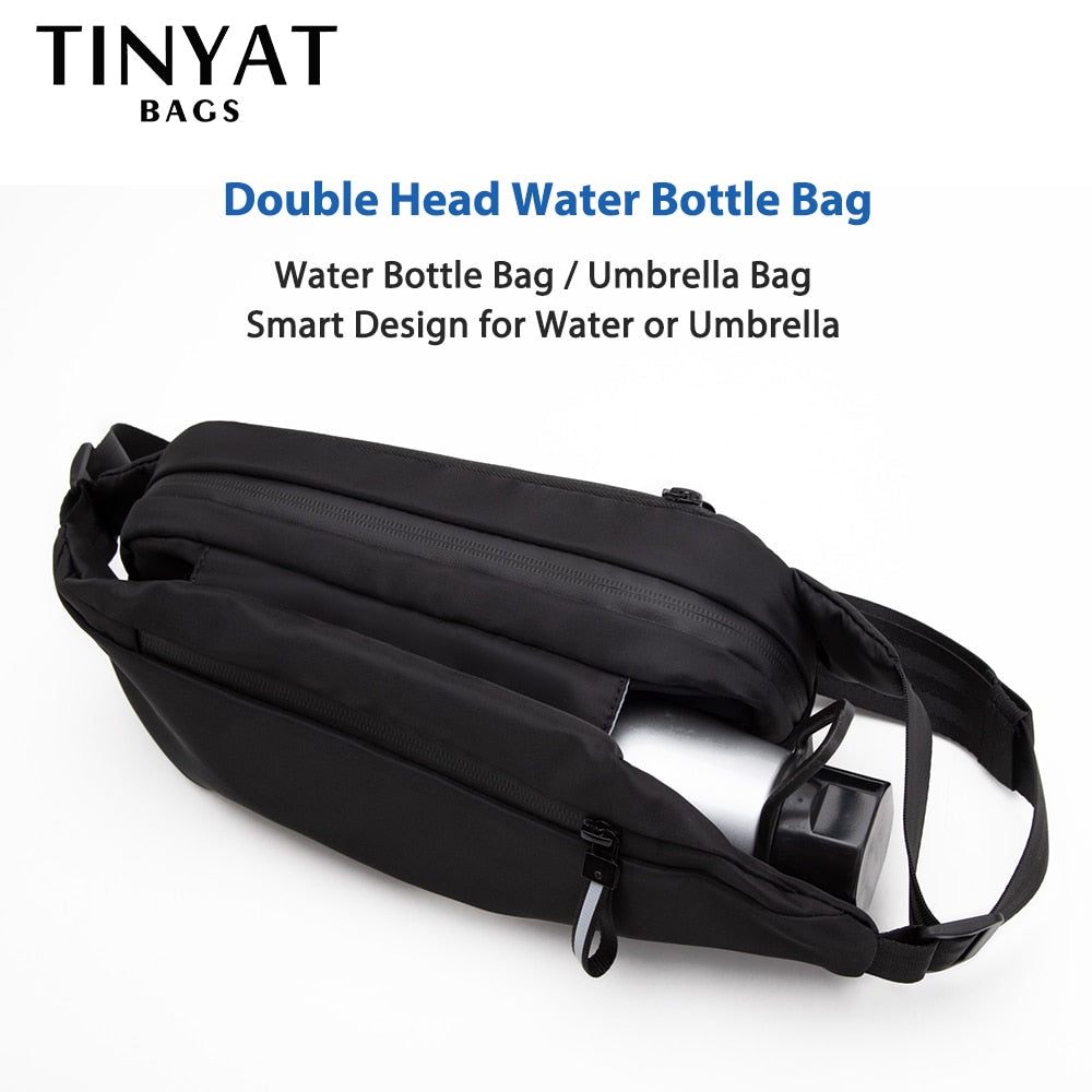 TINYAT Men 's Chest Bag Anti-thef New Multifunction PU Waist Bag for Sports Male Waterproof Outside Fanny Bag pack Shoulder Bag