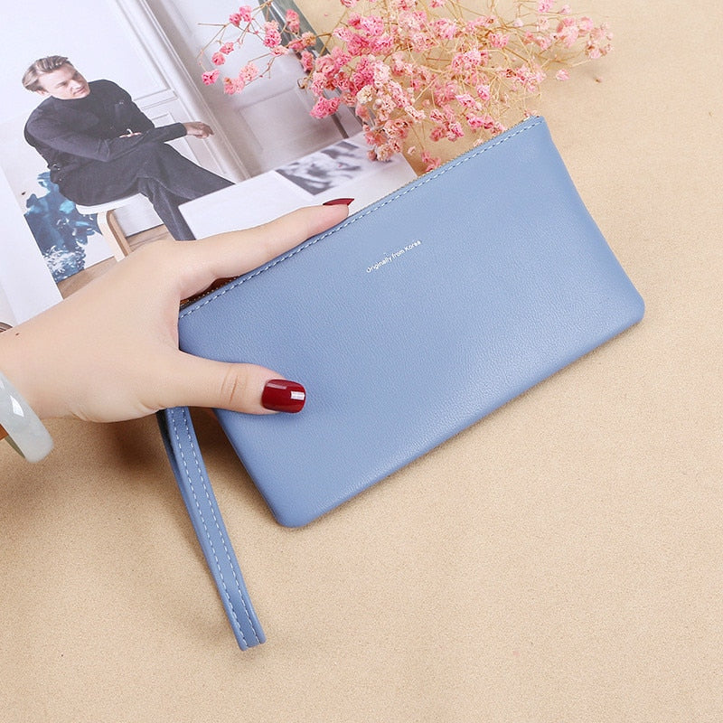 New Zipper Ladies Long Wallet Coin Purse Wallet PU Fashion Clutch Bag Large Capacity Ladies Wallet