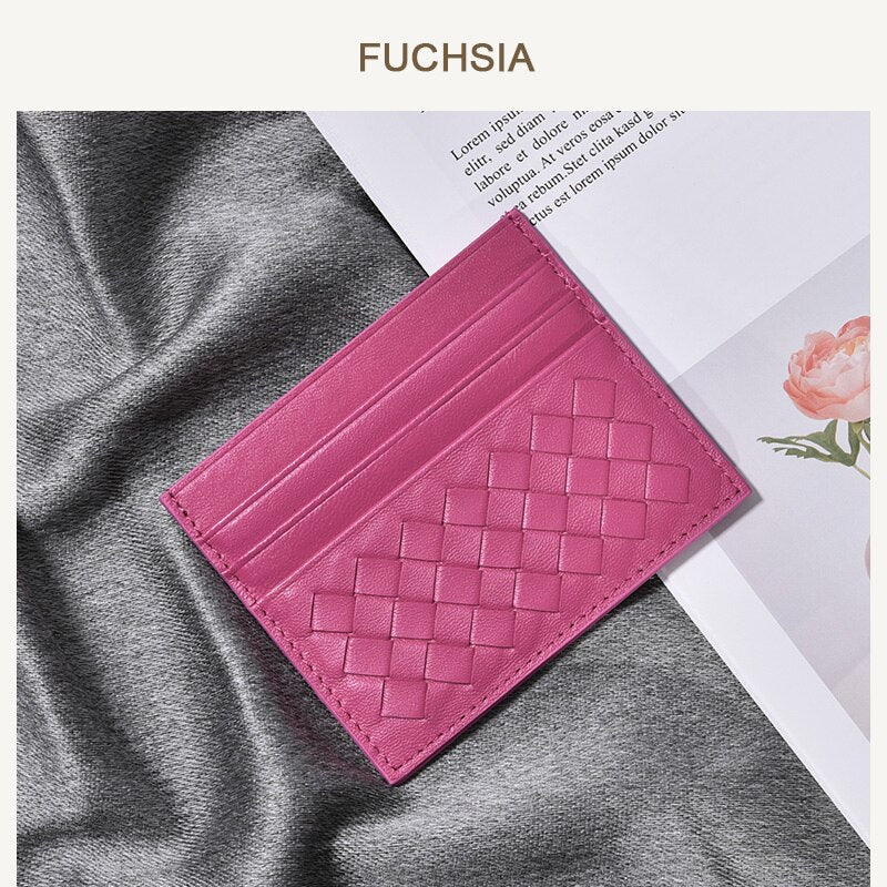 100% Leather Credit Card Men's Ultra-Thin Brand Business Card Multiple Card Slots Anti-Degaussing Simple fashion Women Card bag