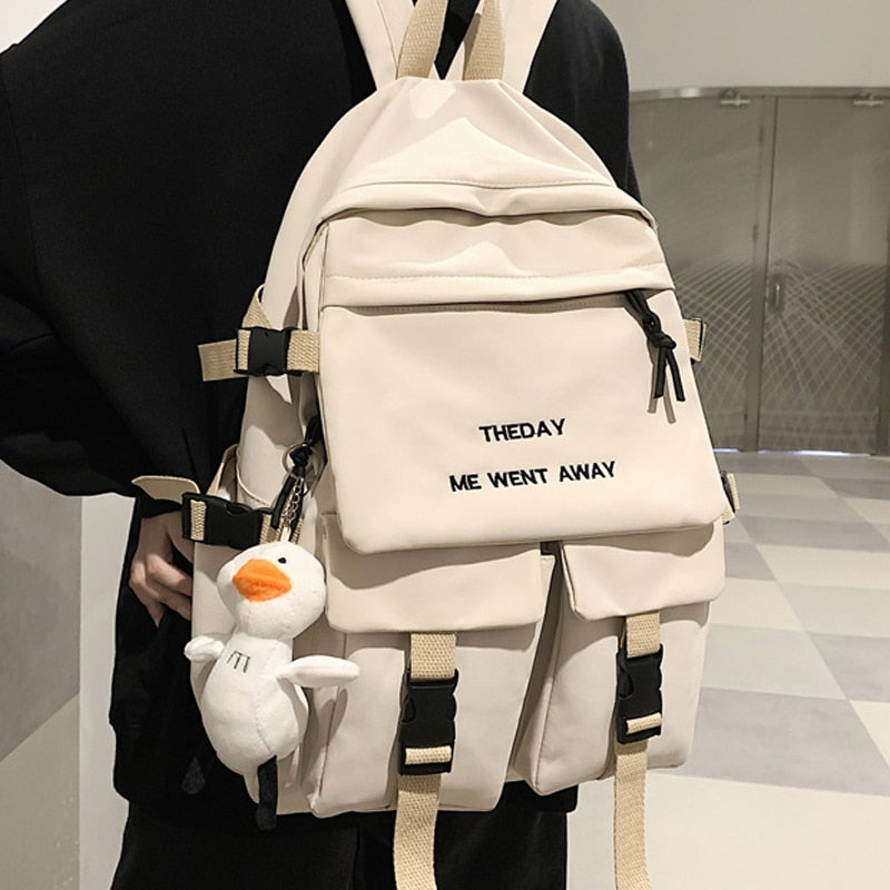 EnoPella Waterproof Men Big Backpack Nylon Business Travel Black Rucksack College School Bag For Teenage Girl Female Mochila