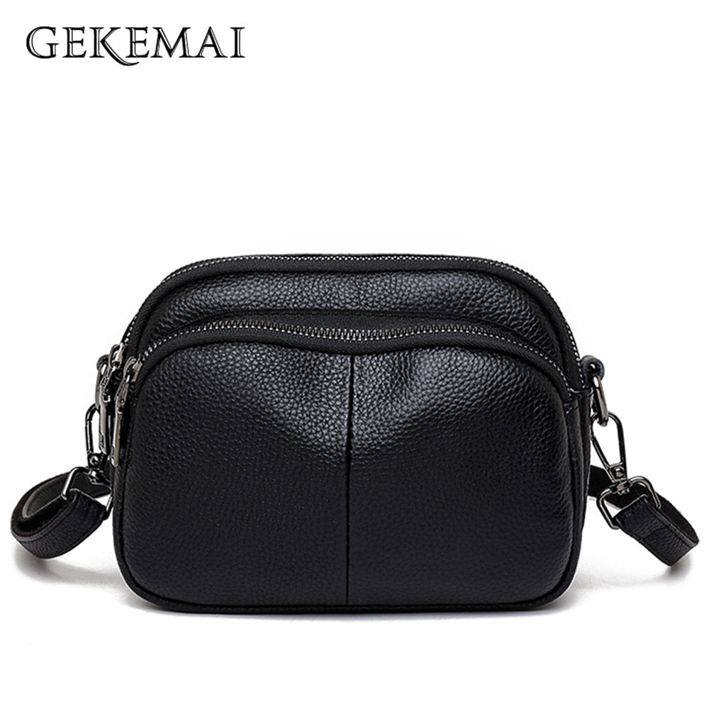 Fashion Solid Color Women's Bags Casual Women Genuine Leather Shoulder Bags Luxury Designer Ladies Messenger Bag Bolsos De Mujer