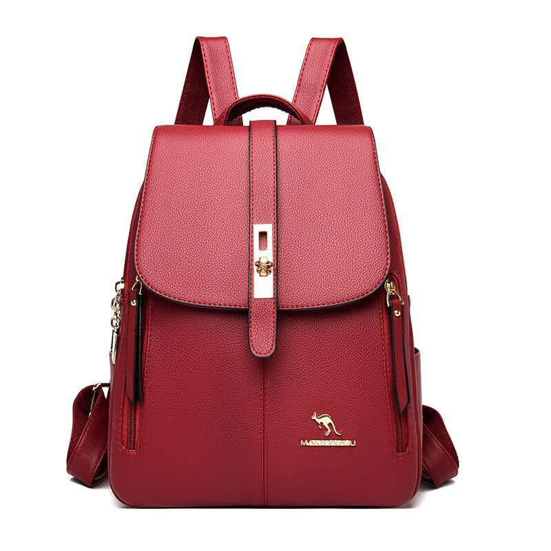 Winter Women Leather Backpacks Fashion Shoulder Bags Female Backpack Ladies Travel Backpack Mochilas School Bags For Girls