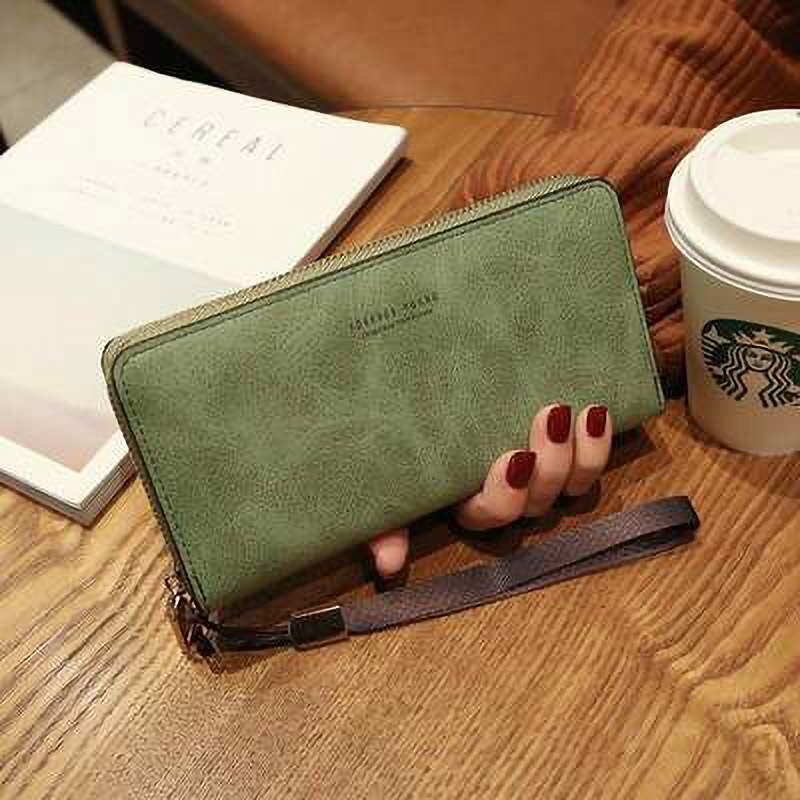 Long Lady Wallet Female Purses Soft PU Leather Mobile Phone wallet For Women Large Capacity Luxury Elegant Zipper Clutch