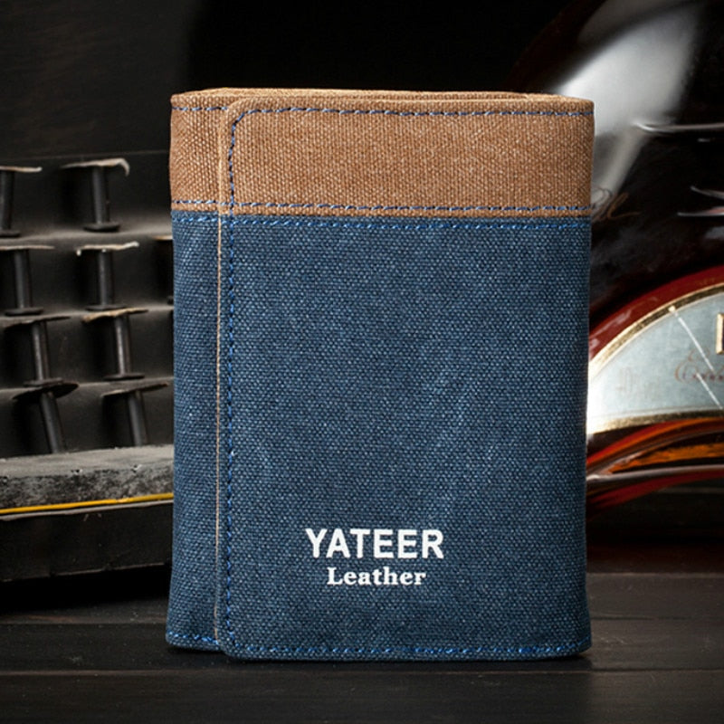Retro Men's Wallet Business ID Card Holders Purse Small Leather Card Wallets Short Bifold Wallet for Men Slim Purses Male Wallet