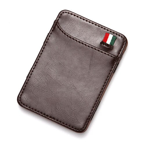 CUIKCA Magic Wallet Thread Unisex Wallet Purse Magic Money Clip Elastic Band Slim Leather Wallet Business ID Credit Card Case