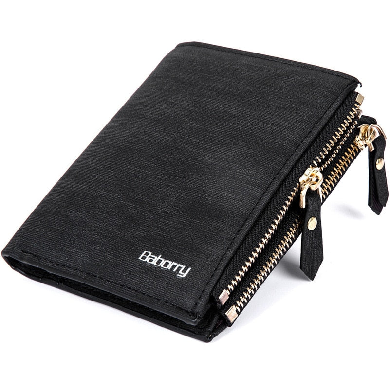 Vintage Men Wallet RFID Theft Protect Coin Bag Zipper Purse Wallets for Men with Zippers Magic Wallet Short Luxury Men's Purses