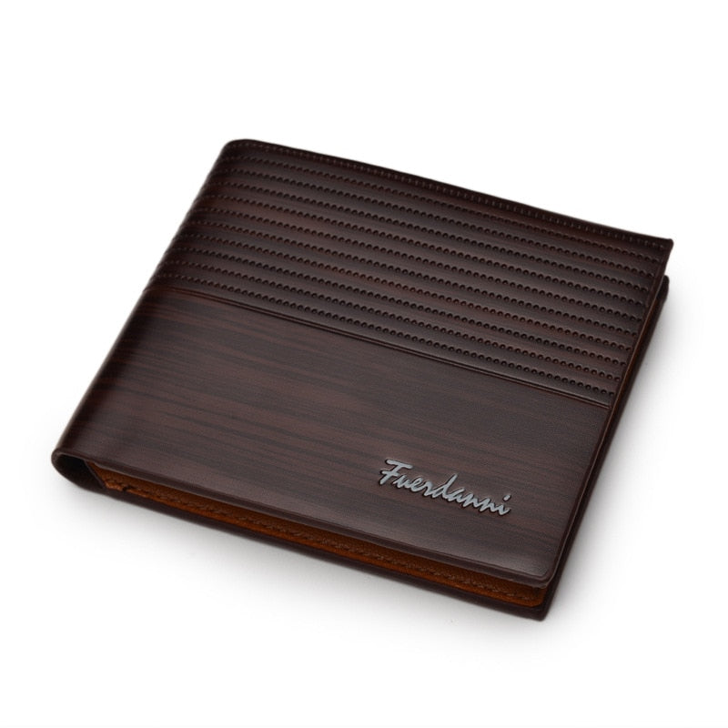 Retro Men's Wallet Business ID Card Holders Purse Small Leather Card Wallets Short Bifold Wallet for Men Slim Purses Male Wallet