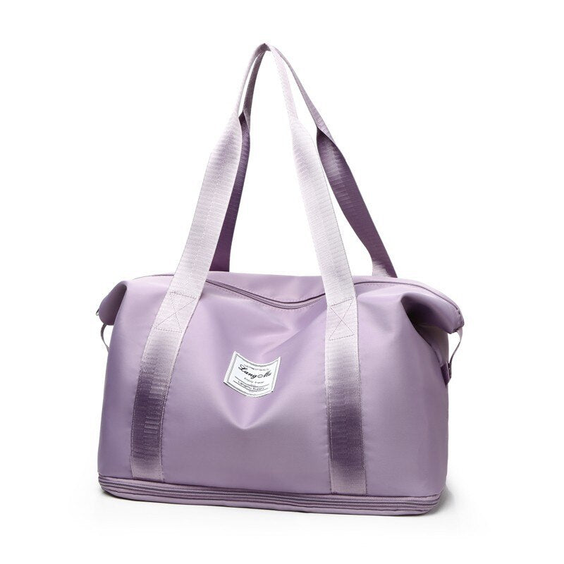 Fashionable Dry And Wet Separation One-Shoulder Carry-On Duffel Bag, Lady Large Capacity Extended Travel Bag