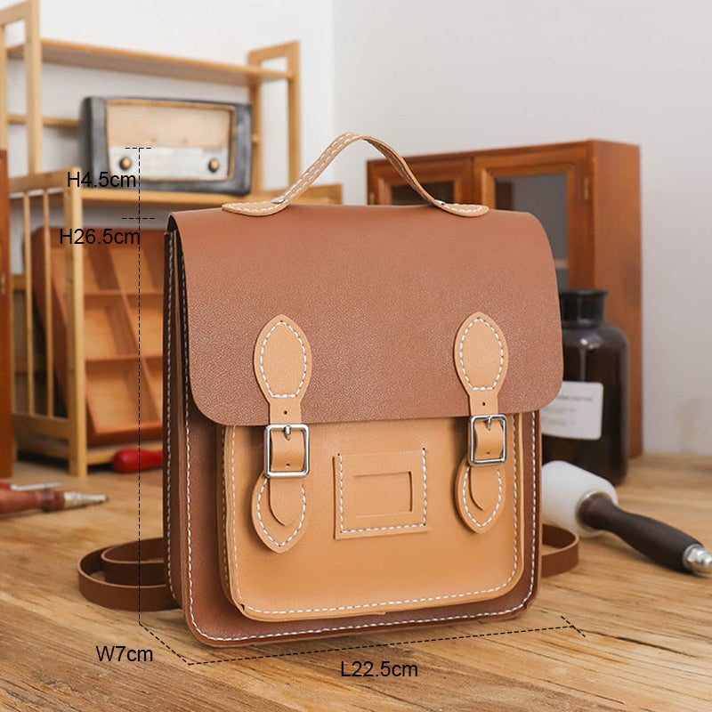 Retro Handmade Backpack Shoulder Messenger Bag New Hand-Woven Bag Diy Material Back Cambridge Bag Homemade Gift