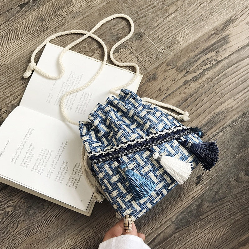 Luxury Handbags Women Bags Designer Mori Small Bag Chinese Style Messenger Shoulder Bag Costume Cloth Purse Tassel Bucket Bag