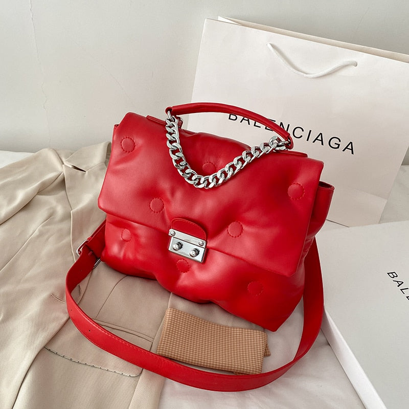 с доставкой Winter Retro Women's Shoulder padded quilted Bag luxury designer handbag Shopper Bags Space Pad Cotton Female