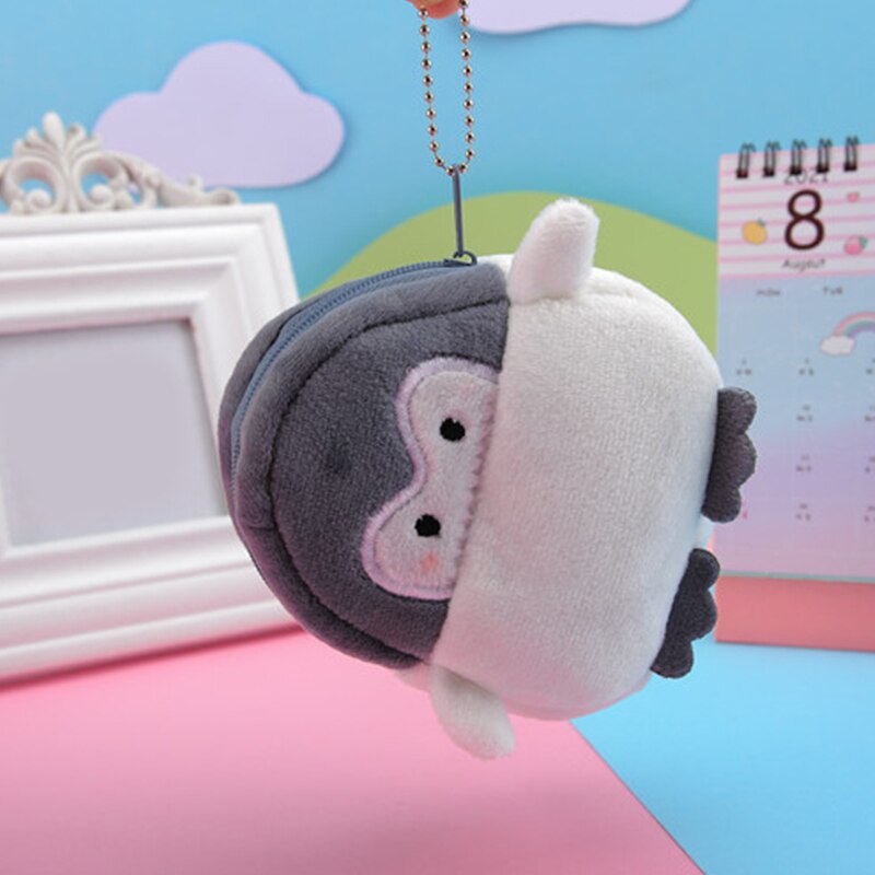 1 Pcs Kawaii Penguin Plush Purse Coin Card Wallet Bag Pendant Ornaments Storage Bag Plush Toy Lipstick Bag for Kids Gift