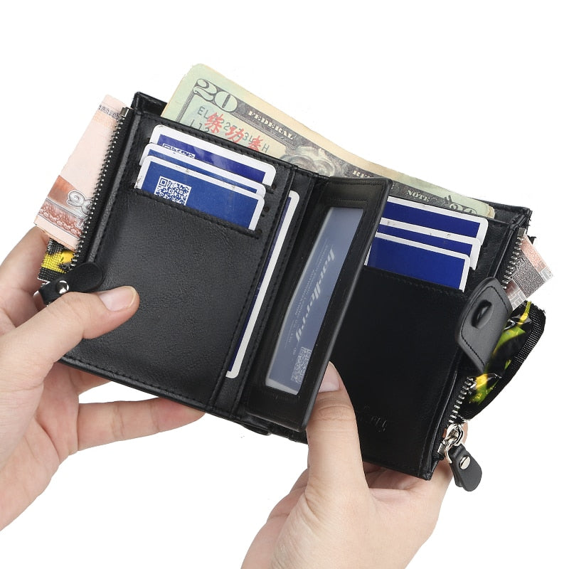 New Business Men Wallets Zipper Card Holder High Quality Male Purse New PU Leather Vintage Coin Holder Men Wallets