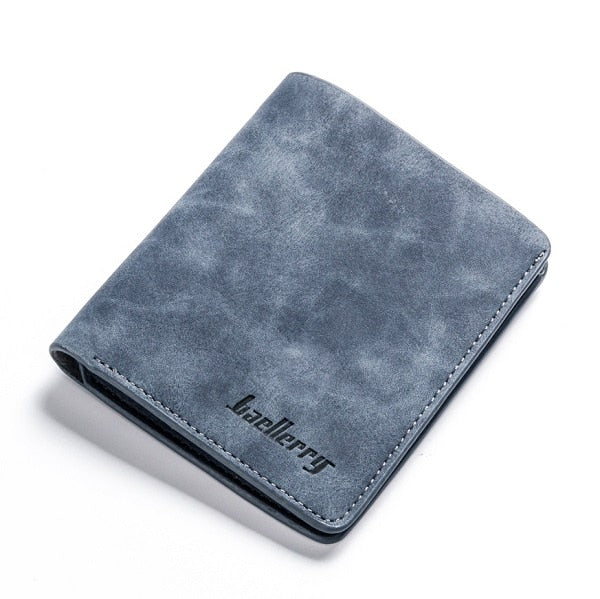 High quality men's retro matte PU leather men Wallets Wholesale short leather wallets card holders purse for men