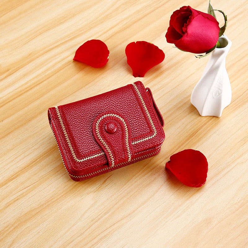 Women Wallet Small Cute Short PU Leather Wallets Female Zipper Purses Clutch Coin Purse Girl Bank Cardholder for Card Case