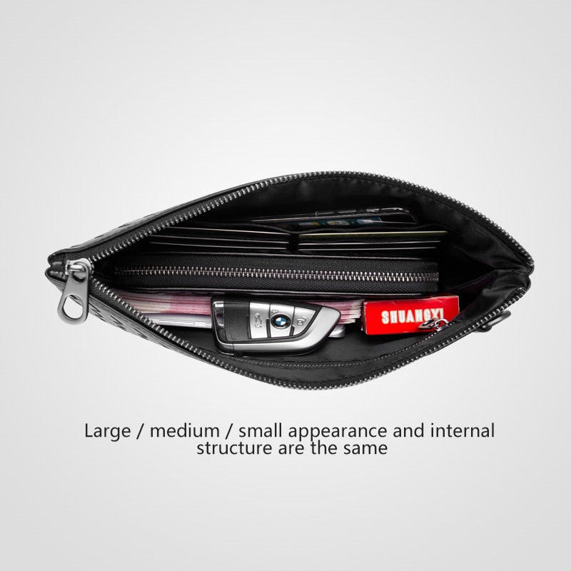 YILINSA 100% Sheepskin Genuine Leather Clutch Bag Men Wallet With Hand Strap Fashion Designer Soft Large Capacity Luxury Purse