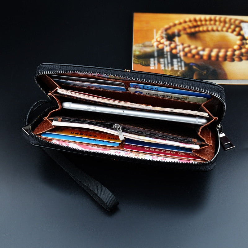 Wallet male Wallet Men Long Leather Men's Wallets Zipper Purses Portefeuille Wallet boy Purse Clutch