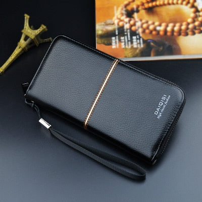 Wallet male Wallet Men Long Leather Men's Wallets Zipper Purses Portefeuille Wallet boy Purse Clutch