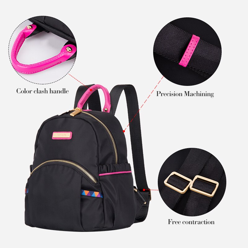 Hanke Women Backpack Fashion Design Waterproof Laptop Back Bag 15" Backpack Bag Black Dropship H6866 H6868