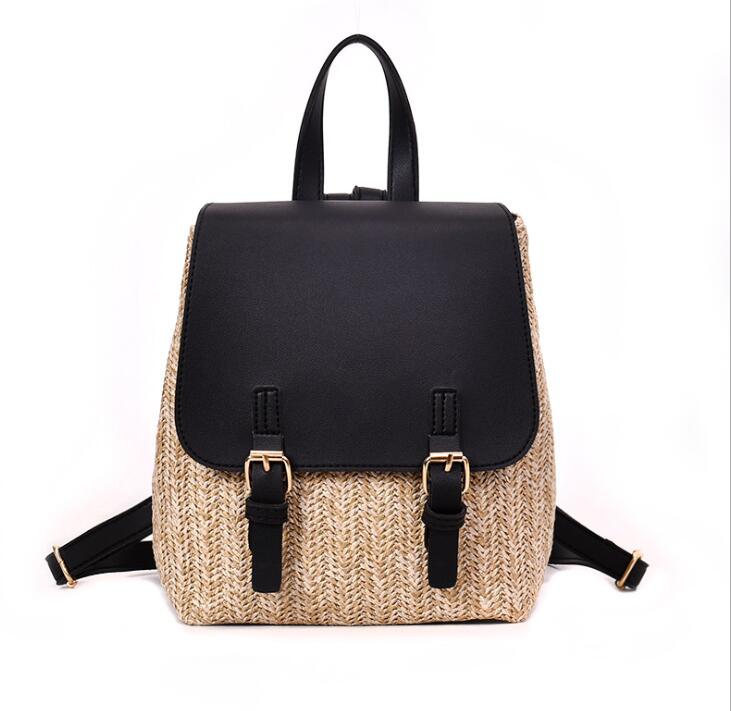 ANAWISHARE Women Backpack Straw School Bags For Teenagers Girls Daily Backpack Laptop Bag Pack Schoolbag Mochila Feminina