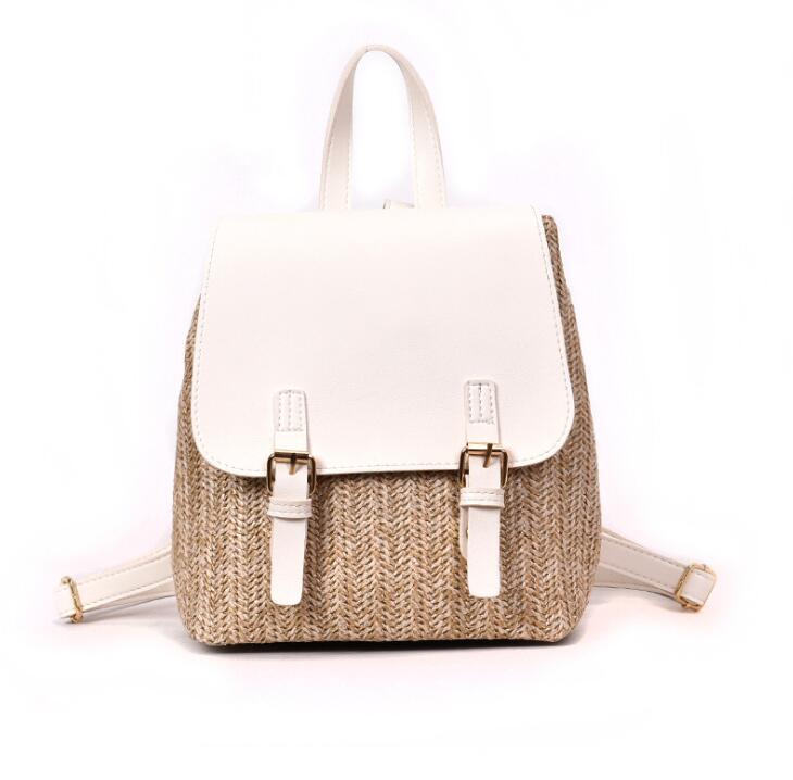 ANAWISHARE Women Backpack Straw School Bags For Teenagers Girls Daily Backpack Laptop Bag Pack Schoolbag Mochila Feminina