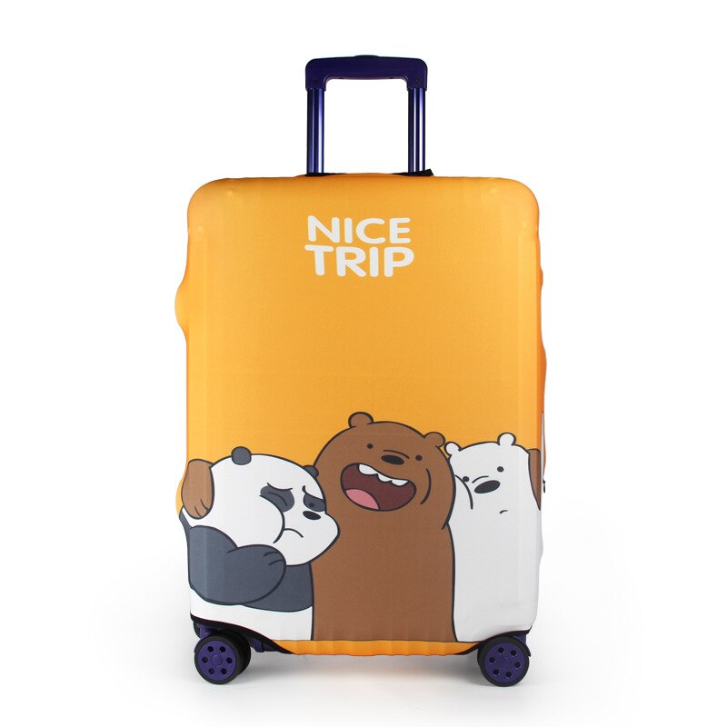 Cute Bear Luggage Cover Travel Suitcase Protector Suit For 18-32 Size Trolley Case Dust Travel Accessories Elasticity Box Sets