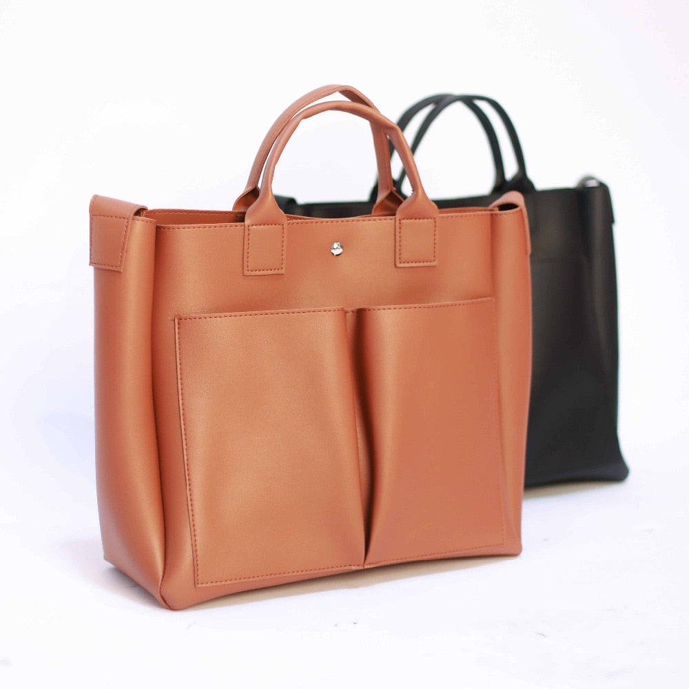 new Pu Leather laptop Bag Simple Handbags Famous Brands Women Shoulder Bag Casual Big Tote Vintage Ladies Crossbody Bags
