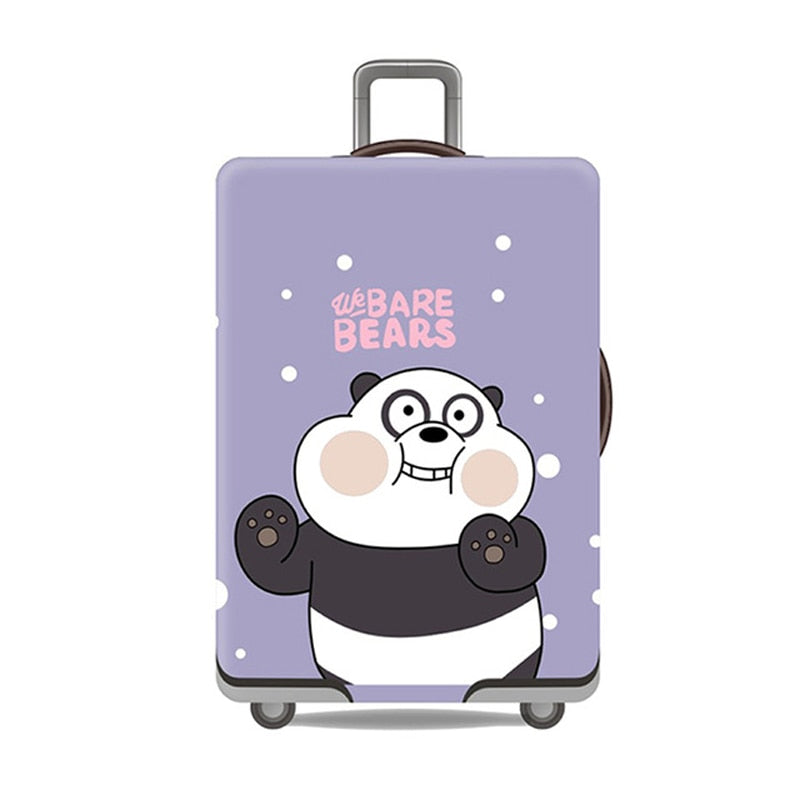 Cute Bear Luggage Cover Travel Suitcase Protector Suit For 18-32 Size Trolley Case Dust Travel Accessories Elasticity Box Sets