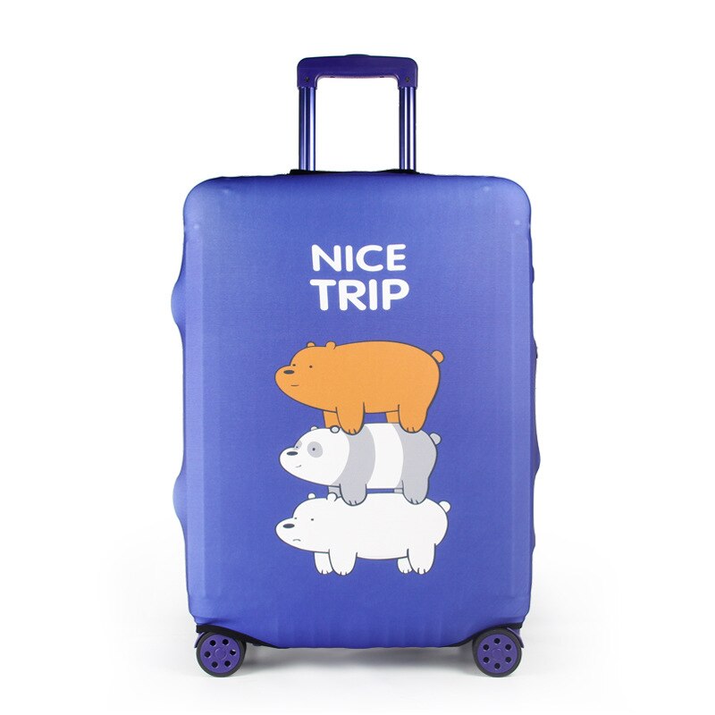 Cute Bear Luggage Cover Travel Suitcase Protector Suit For 18-32 Size Trolley Case Dust Travel Accessories Elasticity Box Sets