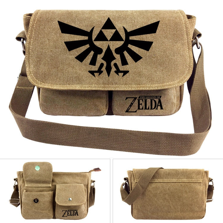 link Zelda Logo Fashion Anime Canvas Shoulder Bags Soft Tote Messenger Handbag Casual Shopping Bag Lady Girls New