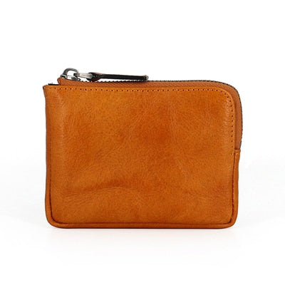 Mini Wallets Women First Layer Cow Leather Men Coin Purses Vintage Small Change Purse Coin Pouch Credit Card Wallet Money Bag