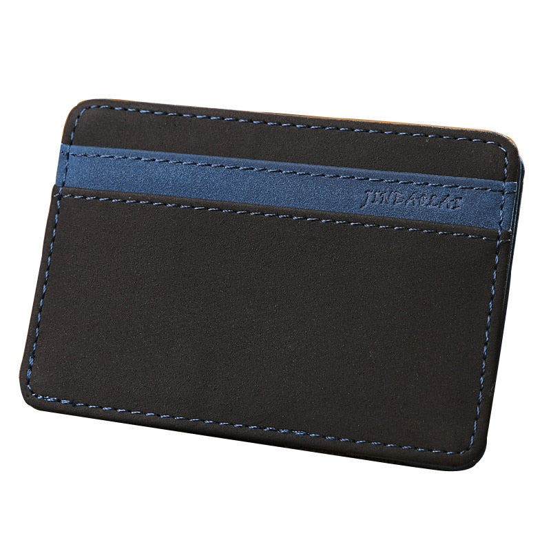 JINBAOLAI Scrub Leather Credit Card Wallets Men Fashion Women Purses Magic Small Wallet Mini Money Clips New Design Short Purse