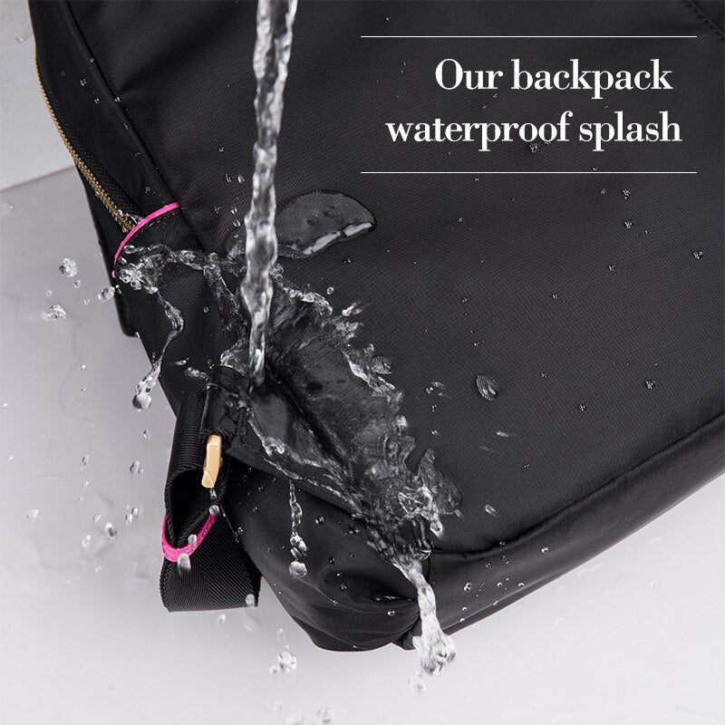Hanke Women Backpack Fashion Design Waterproof Laptop Back Bag 15" Backpack Bag Black Dropship H6866 H6868