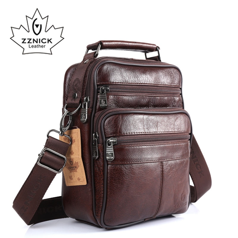 ZZNICK Men Bags Ipad Handbags Sheepskin Leather Male Messenger Purse Man Crossbody Shoulder Bag Men's Travel Bags 8101