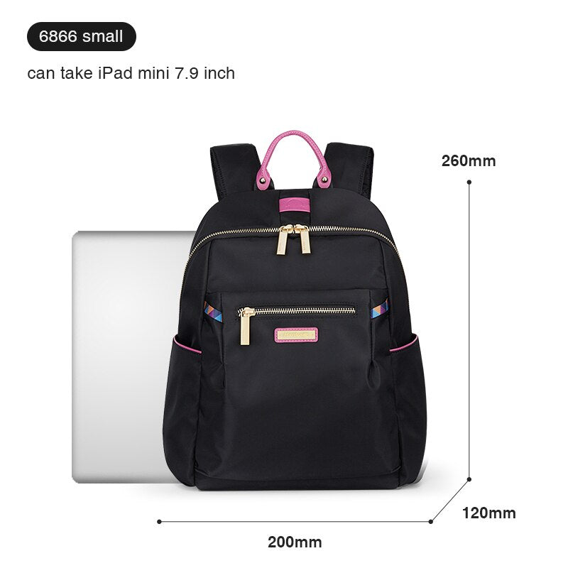 Hanke Women Backpack Fashion Design Waterproof Laptop Back Bag 15" Backpack Bag Black Dropship H6866 H6868
