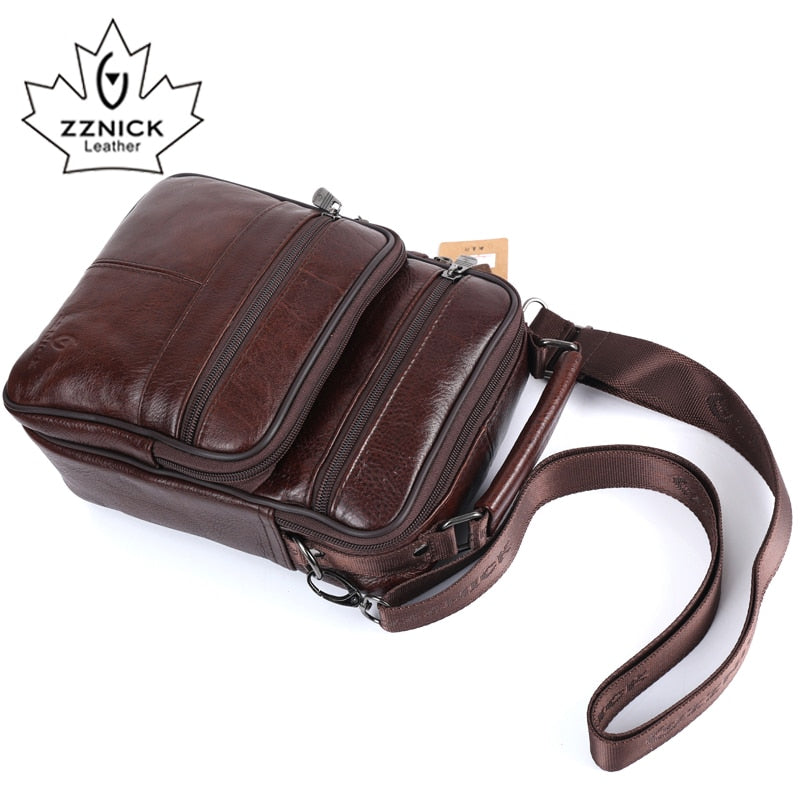 ZZNICK Men Bags Ipad Handbags Sheepskin Leather Male Messenger Purse Man Crossbody Shoulder Bag Men's Travel Bags 8101