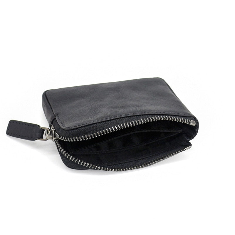 Mini Wallets Women First Layer Cow Leather Men Coin Purses Vintage Small Change Purse Coin Pouch Credit Card Wallet Money Bag