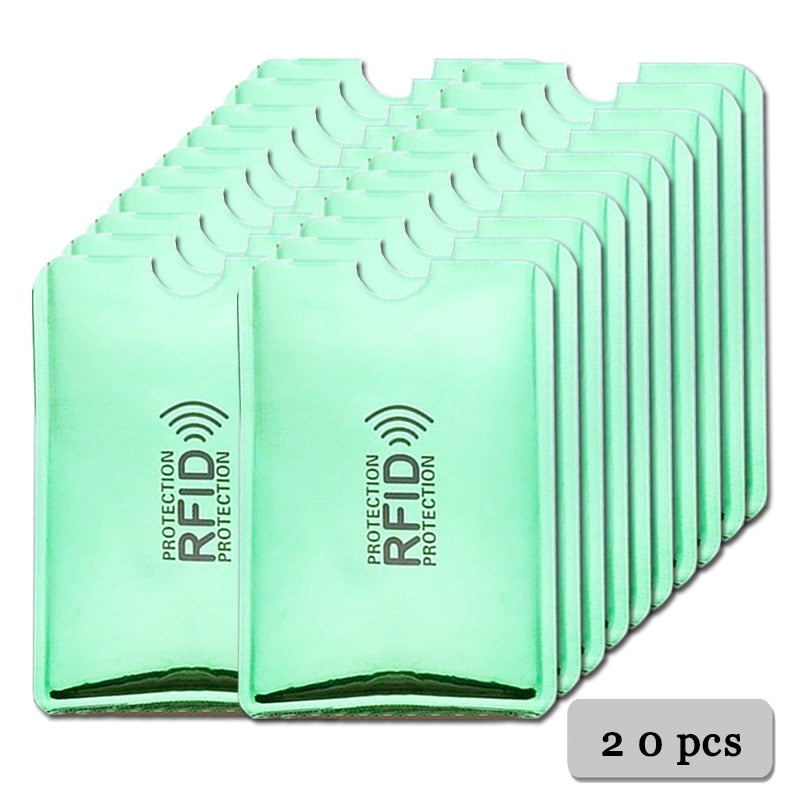 Anti Rfid Wallet Blocking Reader Lock Bank Card Holder Id Bank Card Case Protection Metal Credit Card Holder Aluminium 6*9.3cm