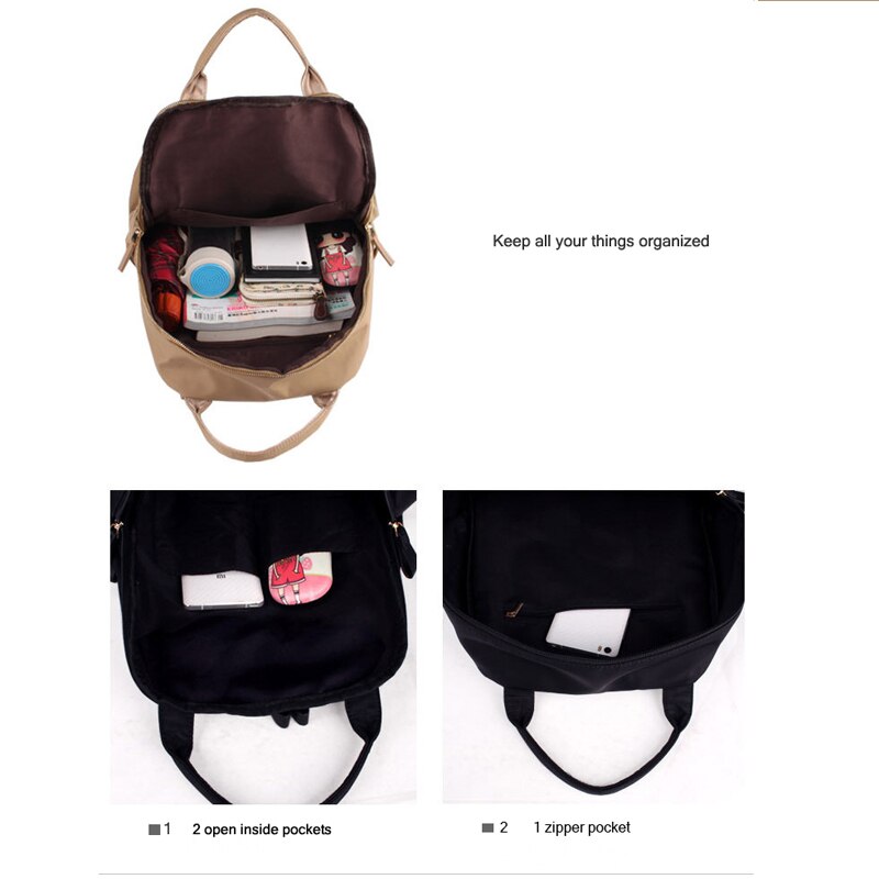 YFZ Women Backpack Nylon Shoulder Bag Casual Lightweight Medium Backpacks Rucksack Daypack for Women Girl
