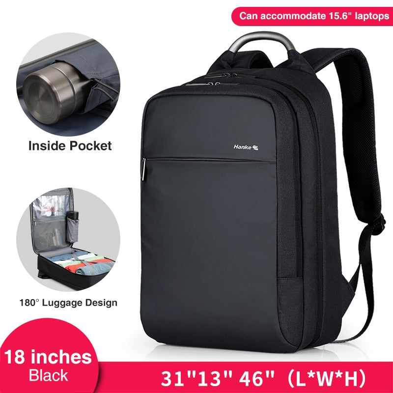 180° Patent Luggage Design Men Backpack Business Laptop Backpack Women Travel Bag 18" Expandable RFID Anti-theft H6758